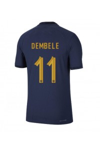 Ranska Ousmane Dembele #11 Jalkapallovaatteet Kotipaita MM-kisat 2022 Lyhythihainen